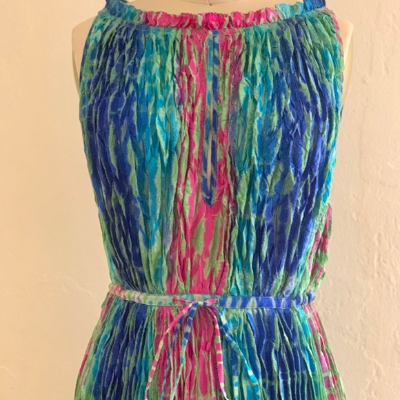 Sold | Calypso colorful plisse maxi dress . Size small - Picture 9 of 10